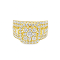 10K Yellow Gold Diamond Square Cluster Ring 3.00 ctw | Brilliant Round Cut Design – Jewelry Palace Lithonia GA