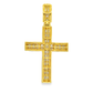 10K Yellow Gold Baguette Diamond Cross Pendant 2.35 ctw | Men’s Iced Out Gold Cross Necklace