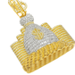 10K Yellow Gold Money Bag Pendant with Round and Baguette Diamonds 4.50 ctw