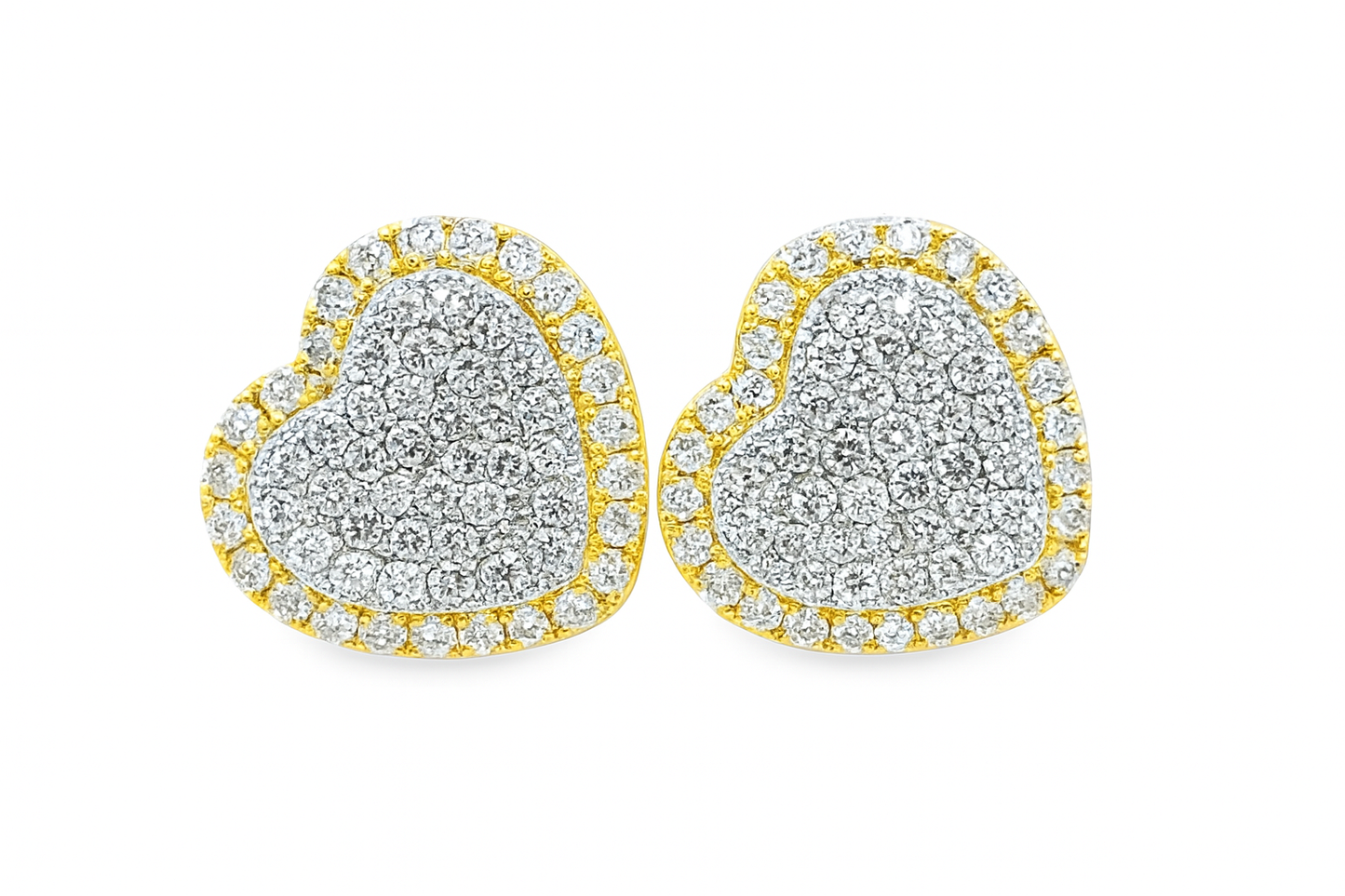 10K Yellow Gold Diamond Heart-Shaped Earrings 0.73 CTW | Jewelry Palace
