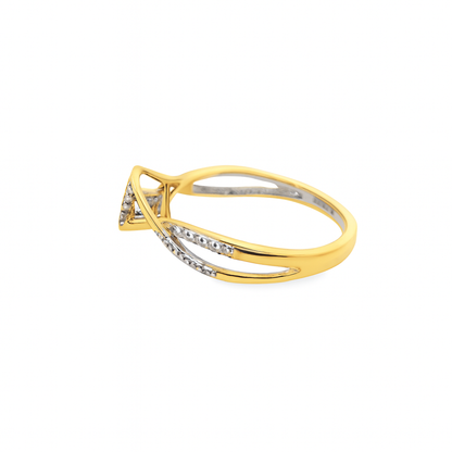 10K Yellow Gold Round Brilliant Diamond Ring 0.13 ctw