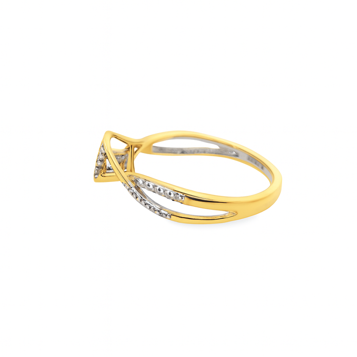 10K Yellow Gold Round Brilliant Diamond Ring 0.13 ctw