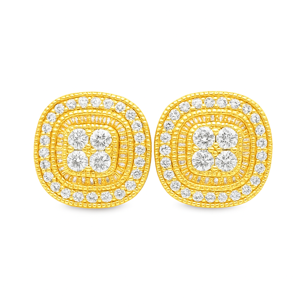 10K Yellow Gold Diamond Round Stud Earrings | 0.16 CTW | Jewelry Palace