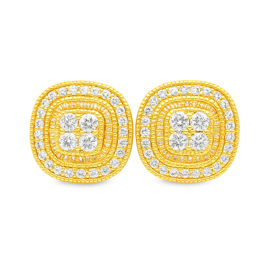 10K Yellow Gold Diamond Round Stud Earrings | 0.16 CTW | Jewelry Palace