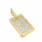 10K Yellow Gold 7.00 CTW Baguette Diamond Tag Pendant