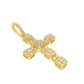 10K Yellow Gold Diamond Cross Pendant 1.60 ctw | Cluster-Set Round Diamonds