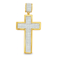 10K Yellow Gold Diamond Round Cut Cross Pendant 0.25 ctw