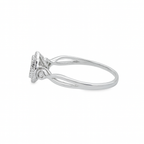 10K White Gold Round Cut Diamond Cluster Ring 0.13 ctw
