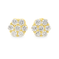 10K Yellow Gold 0.63 ctw Diamond Flower Cluster Earrings | Timeless Floral Design | Jewelry Palace