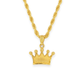 10K Yellow Gold Crown Charm Necklace | Royal-Inspired Pendant with Rope Chain | Jewelry Palace