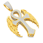 10K Yellow Gold Diamond Ankh Pendant 0.63 ctw | Angel Wing Cross of Life
