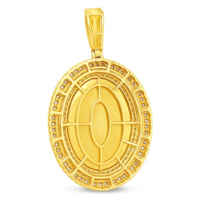 10K Yellow Gold Diamond Oval Memory Pendant 3.0 CTW | Jewelry Palace