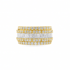 14K Yellow Gold Diamond Baguette Band 2.00 CTW | Women’s Multi-Row Statement Ring | Jewelry Palace