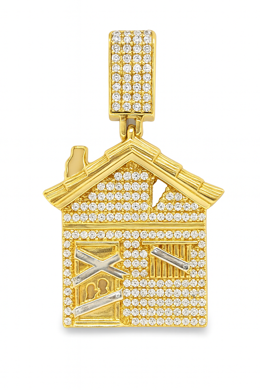 10K Yellow Gold Diamond Trap House Pendant 0.60 CTW – Jewelry Palace