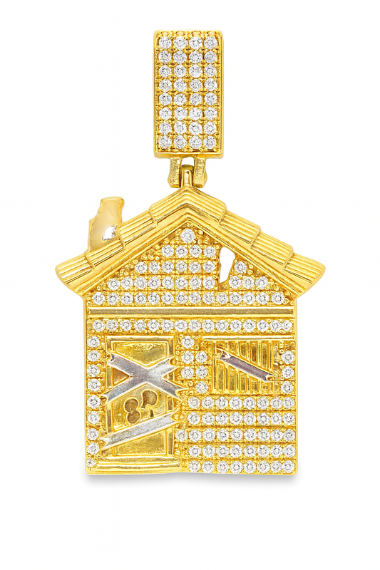 10K Yellow Gold Diamond Trap House Pendant 1.0 Ctw| Iced Out Hip Hop Pendant for Men – Jewelry Palace