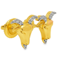 10K Yellow Gold Diamond Goat Head Stud Earrings | 1/10 CTW | Jewelry Palace
