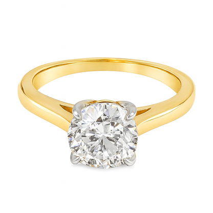 14K Yellow Gold Diamond Solitaire Engagement Ring 1.50 CTW | Round Brilliant Cut Classic Setting