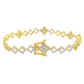 10K Yellow Gold Women’s Clover Diamond Link Bracelet 1.45 ctw – Elegant 7" Design | Jewelry Palace