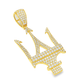 10K Yellow Gold Diamond Trident Pendant 1.50 CTW | Jewelry Palace