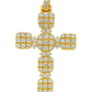10K Yellow Gold Diamond Cross Pendant 1.60 ctw | Cluster-Set Round Diamonds