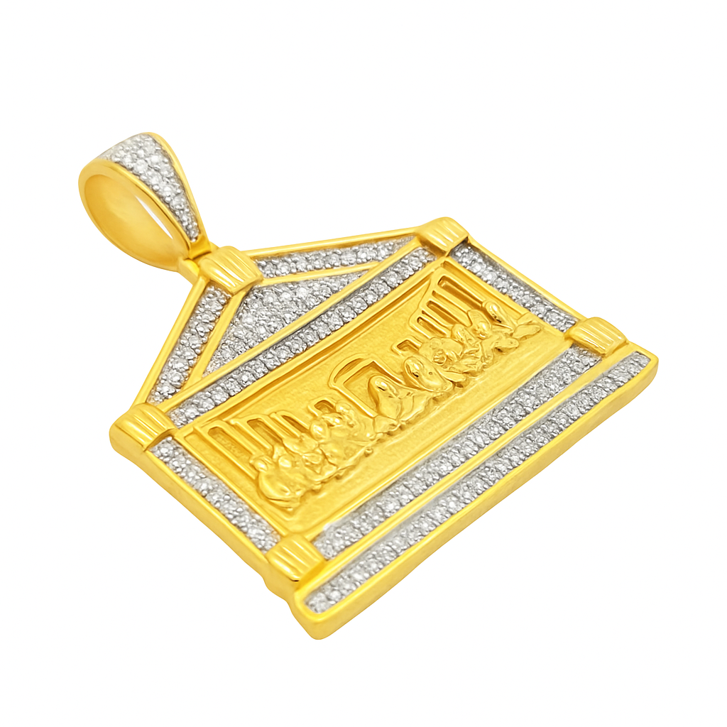 10K Yellow Gold Diamond Last Supper Pendant 0.39 ctw – Religious Jesus Pendant | Jewelry Palace Lithonia, GA