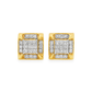 10K Yellow Gold Diamond Square Stud Earrings | 0.25 CTW | Jewelry Palace