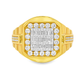 Men’s 10K Yellow Gold Diamond Baguette Ring 1.00 CTW | Square Cluster Iced-Out Ring | Jewelry Palace