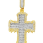 10K Yellow Gold Diamond Cross Pendant with Round Brilliant Cut Diamonds 1.35 ctw