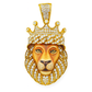 10K Yellow Gold Diamond Lion Pendant with Crown 1.75 ctw | Iced Out King Pendant for Men – Jewelry Palace