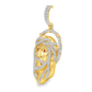 10K Yellow Gold Diamond Jesus Face Pendant 1.00 ctw with Ruby Eyes | Religious Charm