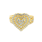 10K Yellow Gold Heart Shape Diamond Ring 1.04 ctw | Romantic Cluster Design – Jewelry Palace Lithonia GA
