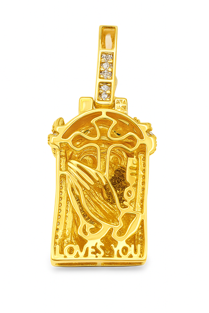 10K Yellow Gold Diamond Jesus Pendant 1.35 ctw | Iced-Out Religious Charm