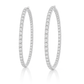 14K White Gold 2.20 CTW High Fashion Inside-Out Diamond Hoop Earrings | Jewelry Palace