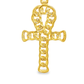 14K Yellow Gold Diamond Ankh Pendant 0.87 ctw | Round Brilliant Design