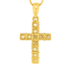 10K Yellow Gold Diamond Cross Charm Necklace Round Brilliant Diamonds 0.50 CTW