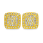 10K Yellow Gold Diamond Square Stud Earrings 0.75 ctw | Jewelry Palace