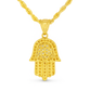 10K Yellow Gold Hamsa Hand Pendant Necklace Set – Symbol of Protection & Luck | Jewelry Palace