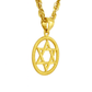 10K Yellow Gold Star of David Pendant Medallion w/ 20” Rope Chain Necklace