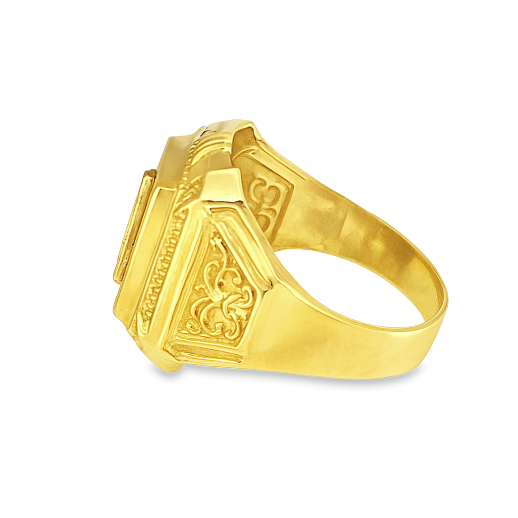 10K Yellow Gold Masonic Signet Ring | Jewelry Palace