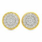 10K Yellow Gold 0.50 ctw Diamond Crown Set Round Earrings | Classic Brilliant Studs | Jewelry Palace