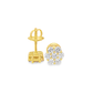 10K Yellow Gold 0.63 ctw Diamond Flower Cluster Earrings | Timeless Floral Design | Jewelry Palace