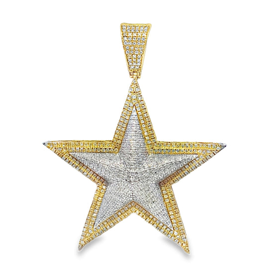 10k Yellow Gold Diamond Star Pendant 1.70 ctw