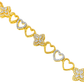 10K Yellow Gold Women’s Diamond Clover Heart Bracelet 0.95 ctw – Elegant 7" Design | Jewelry Palace