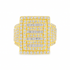 Men’s Baguette & Round Diamond Ring 2.25 CTW | 14K Yellow Gold Luxury Statement Ring | Jewelry Palace