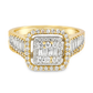 10K Yellow Gold Baguette Diamond Ring with 2 Bands 1.25 ctw