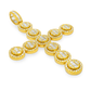10K Yellow Gold Diamond Cross Pendant 4.0 ctw | Round & Baguette Cut Iced Out Cross Necklace