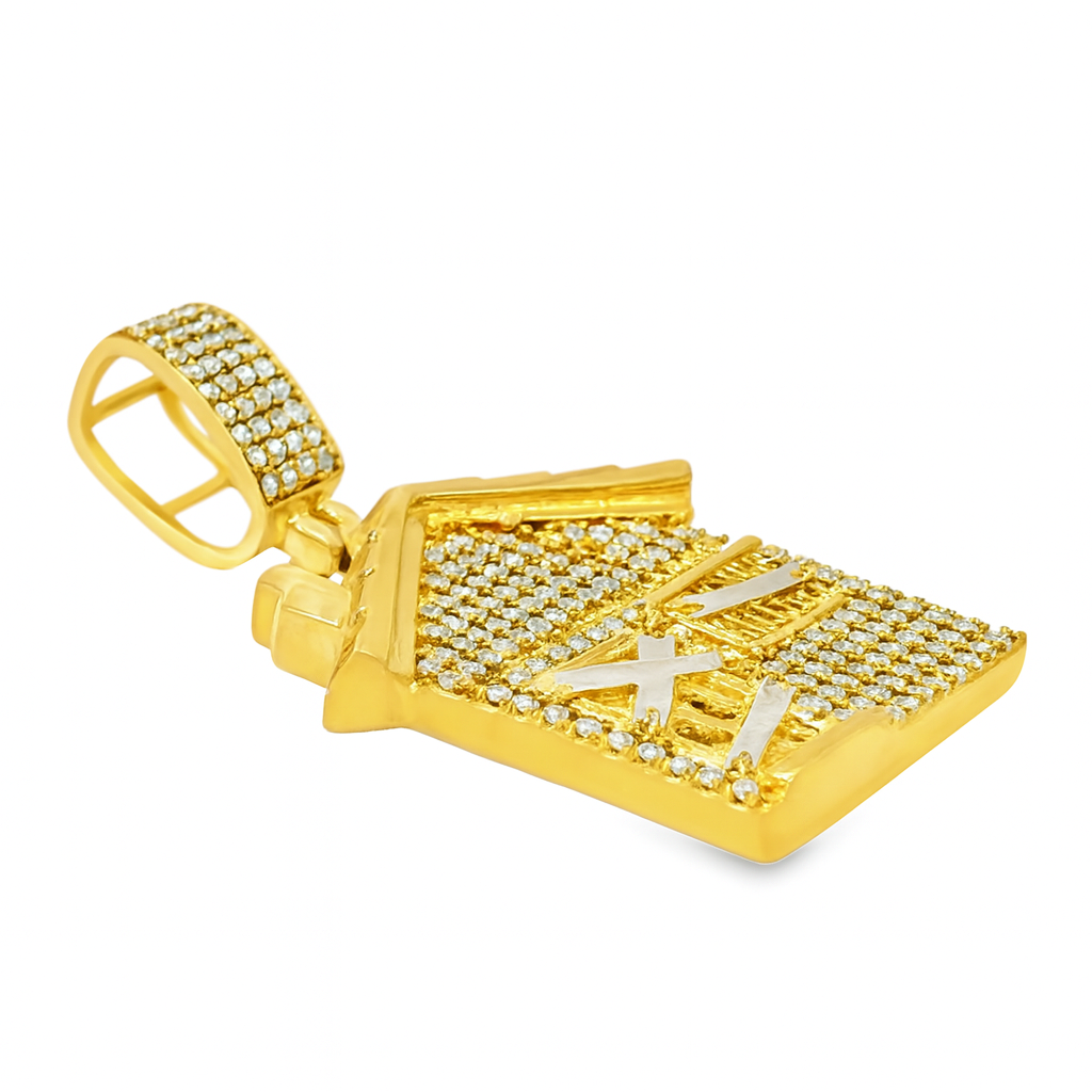 10K Yellow Gold Diamond Trap House Pendant 0.60 CTW – Jewelry Palace