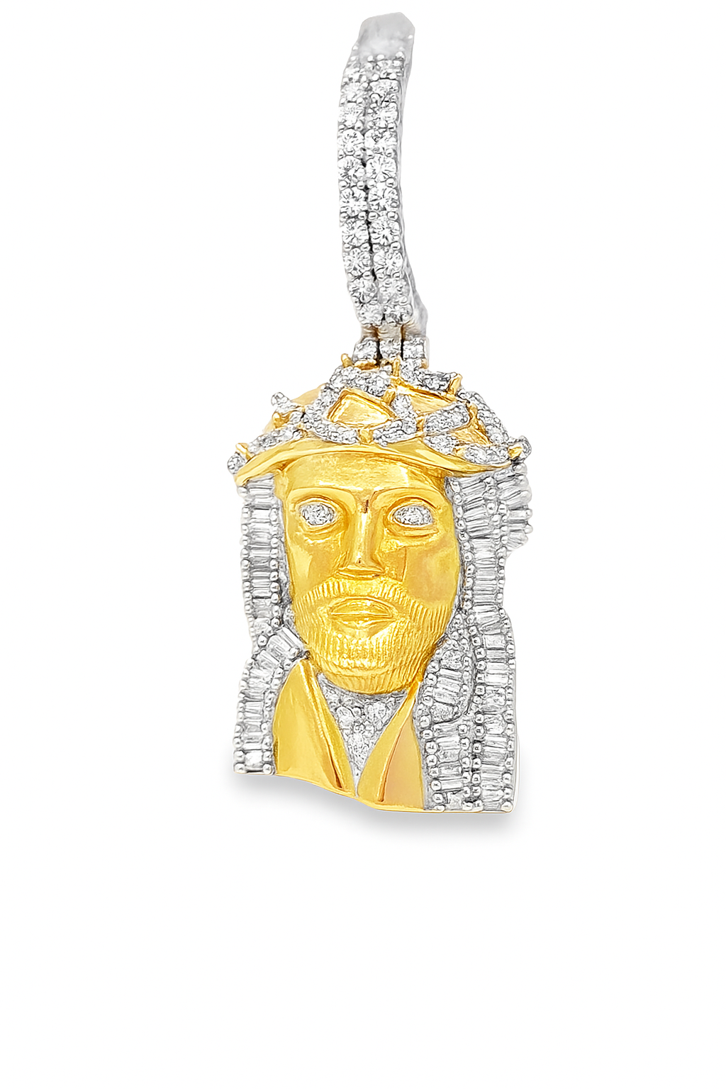 10K Yellow Gold 0.75 ctw Diamond Jesus Head Pendant | Faith & Luxury Statement Piece | Jewelry Palace