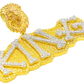 10K Yellow Gold Diamond “KING” Pendant with Lion Head Bail 2.00 ctw
