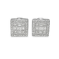 10K White Gold Diamond Square Stud Earrings | 0.50 CTW | Jewelry Palace